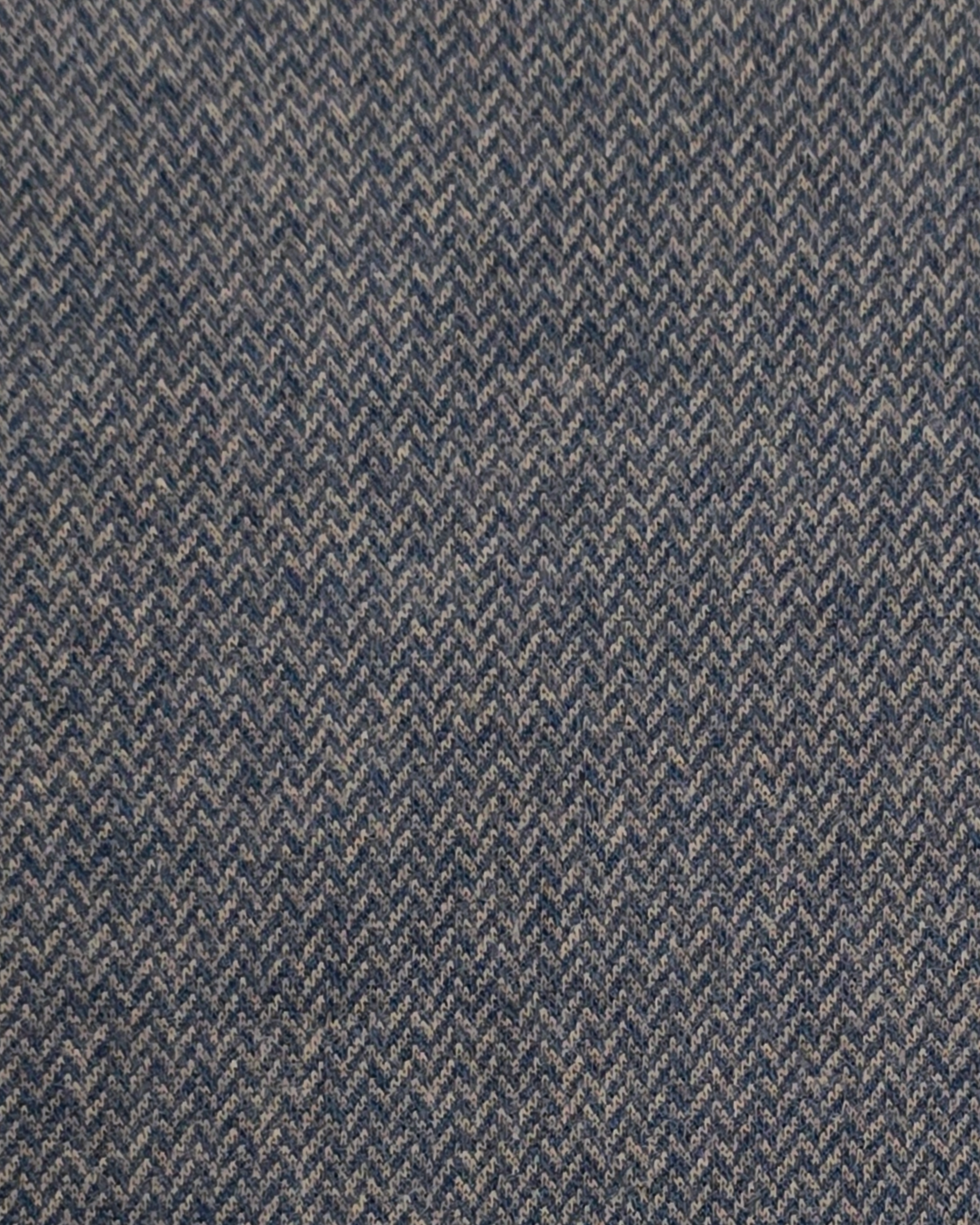 1/4 Zip Herringbone Sweater in Navy/Brown