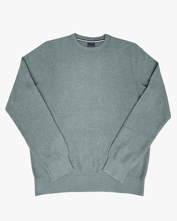 Textured Cotton Cashmere Pullover in Sage