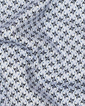 Jersey Stretch Slim Fit Casual Shirt in Pale Blue Contrast Swirl