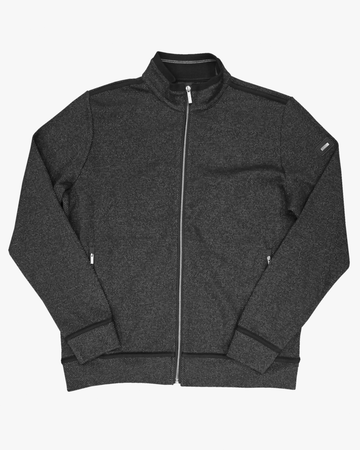 Textured Full Zip Knit Jacket in Black