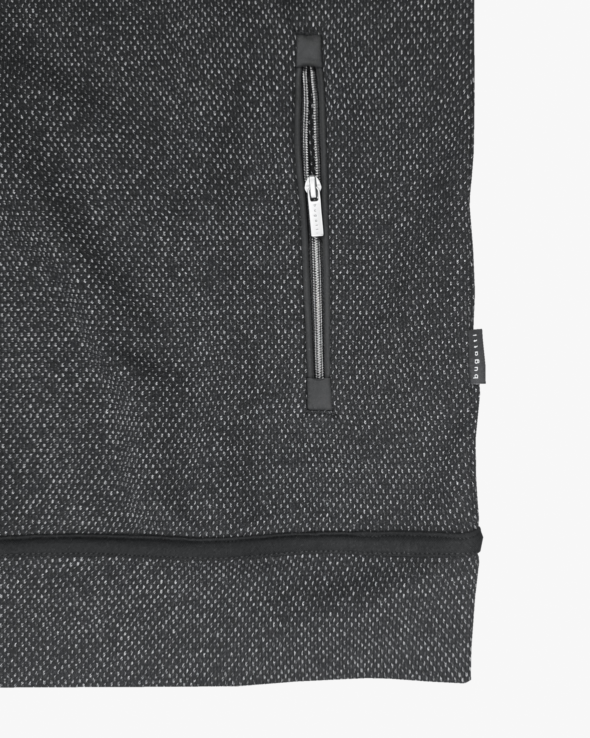 Textured Full Zip Knit Jacket in Black