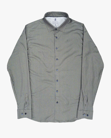 Jersey Stretch Slim Fit Casual Shirt in Golden Triangles
