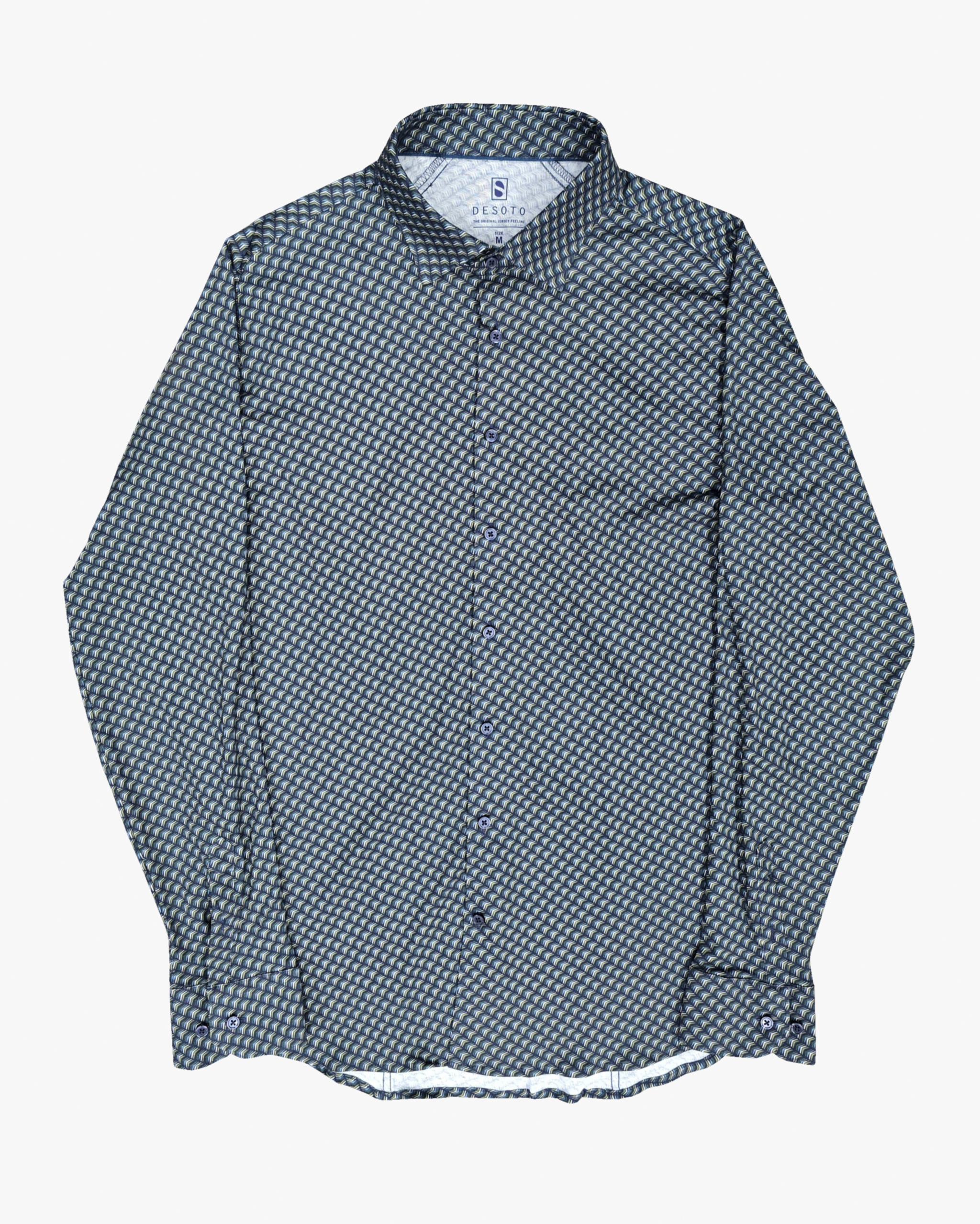 Jersey Stretch Slim Fit Casual Shirt in Quadruple Chevron