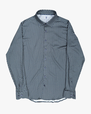 Jersey Stretch Slim Fit Casual Shirt in Quadruple Chevron