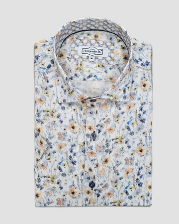 Short Sleeve Casual Shirt in Watercolour Florals