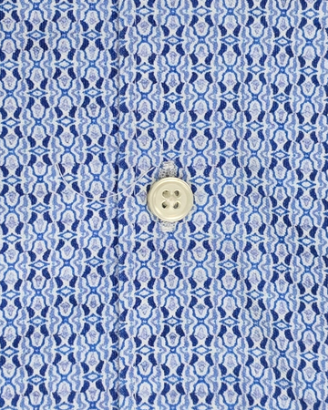 Short Sleeve Jersey Stretch Shirt in Blue Pattern