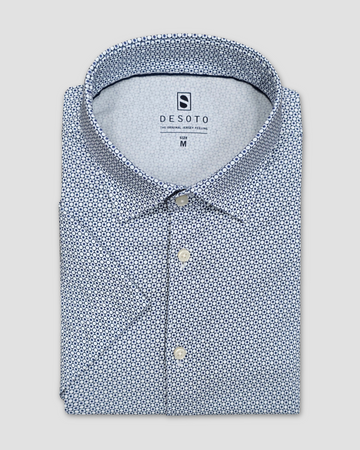 Short Sleeve Jersey Stretch Shirt in Circle Tiles