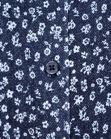 Short Sleeve Jersey Stretch Shirt in Navy Floral