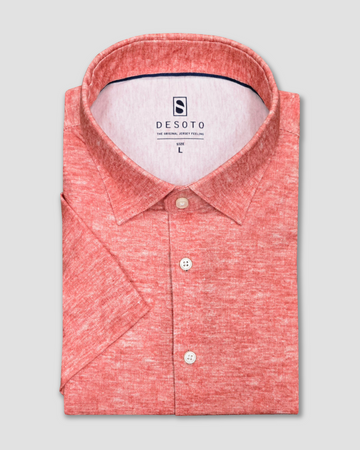 Short Sleeve Jersey Stretch Shirt in Tangerine Haze