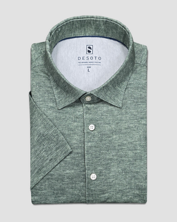 Short Sleeve Jersey Stretch Shirt in Olive Haze