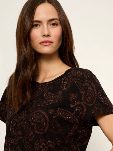 The Perfect Tee in Cocoa Paisley