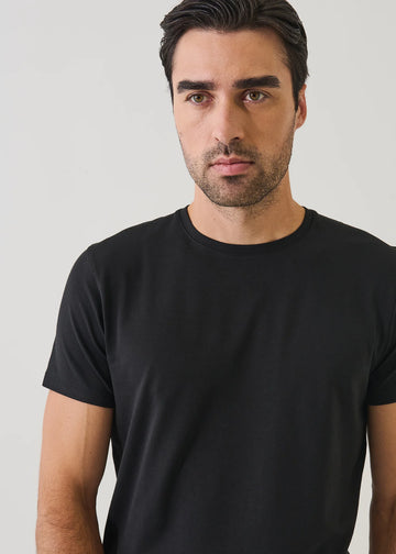 Iconic Pima Cotton Stretch T-Shirt in Black