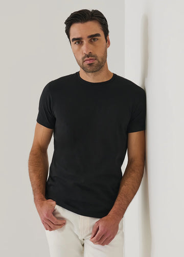 Iconic Pima Cotton Stretch T-Shirt in Black