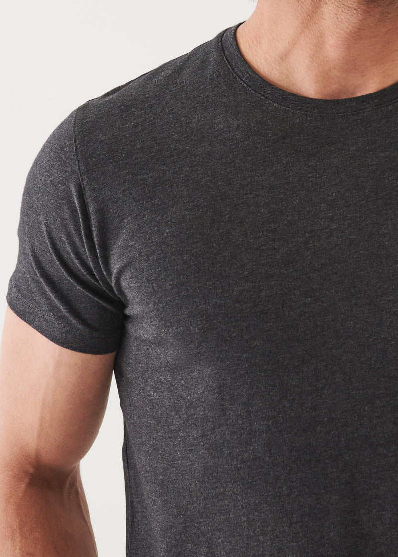 Patrick Assaraf Iconic Pima Cotton Stretch T-Shirt in Charcoal