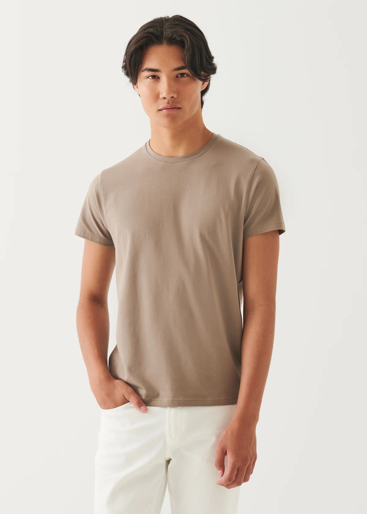 Iconic Pima Cotton Crew Neck in Beechnut