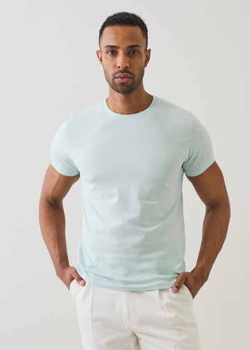 Iconic Pima Cotton Stretch T-Shirt in Light Green