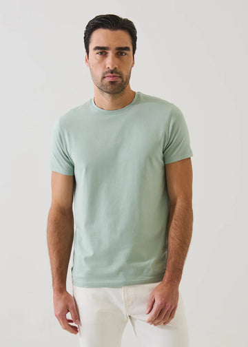 Iconic Pima Cotton Stretch T-Shirt in Sunfaded Green