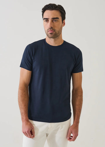 Iconic Pima Cotton Stretch T-Shirt in Navy