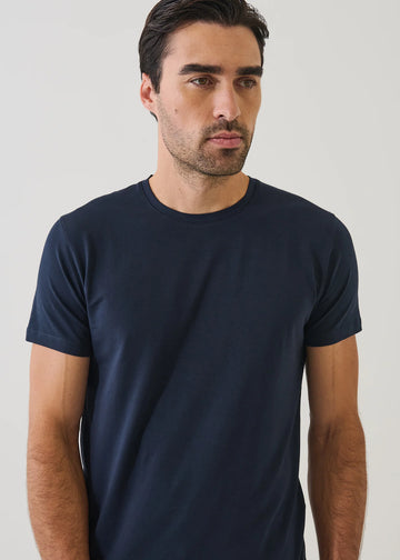 Iconic Pima Cotton Stretch T-Shirt in Navy