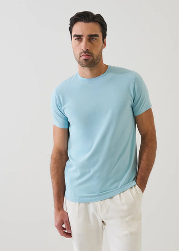 Iconic Pima Cotton Stretch T-Shirt in Arctic Blue