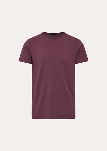 Iconic Pima Cotton Stretch T-Shirt in Plum Wine