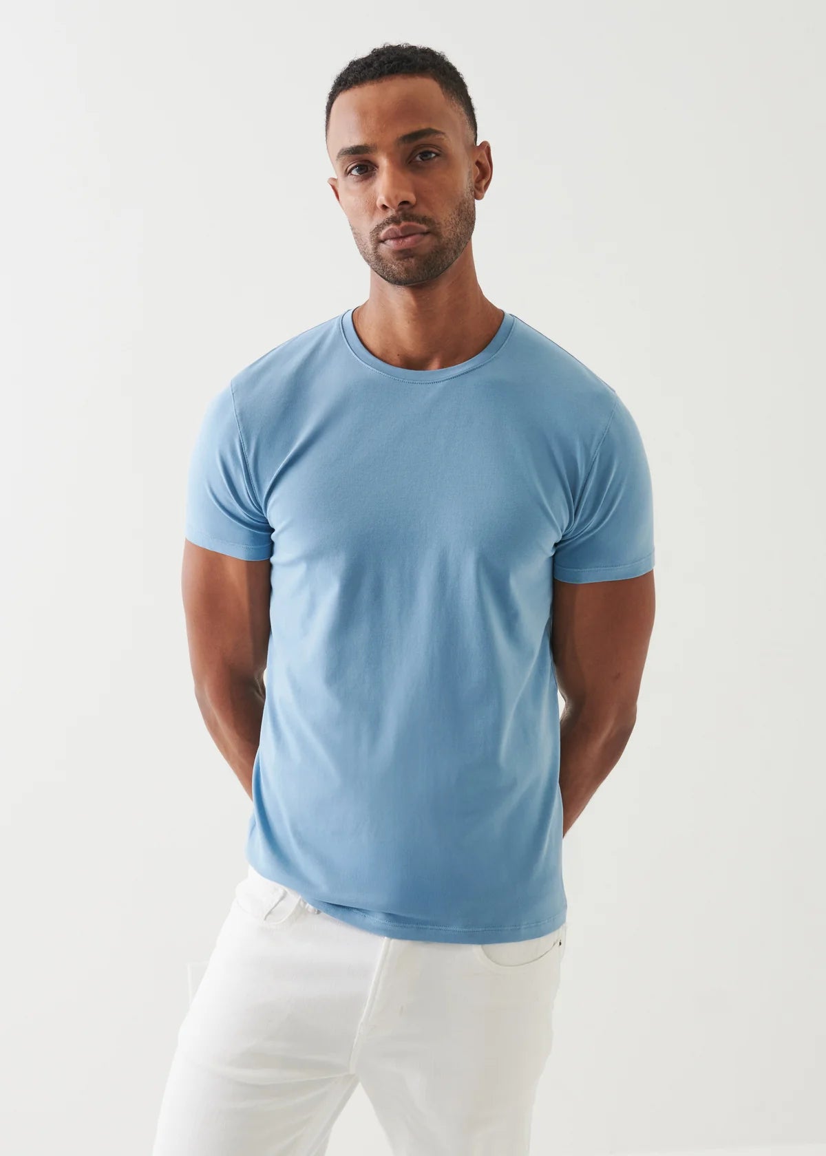 Iconic Pima Cotton Crew Neck in Country Blue