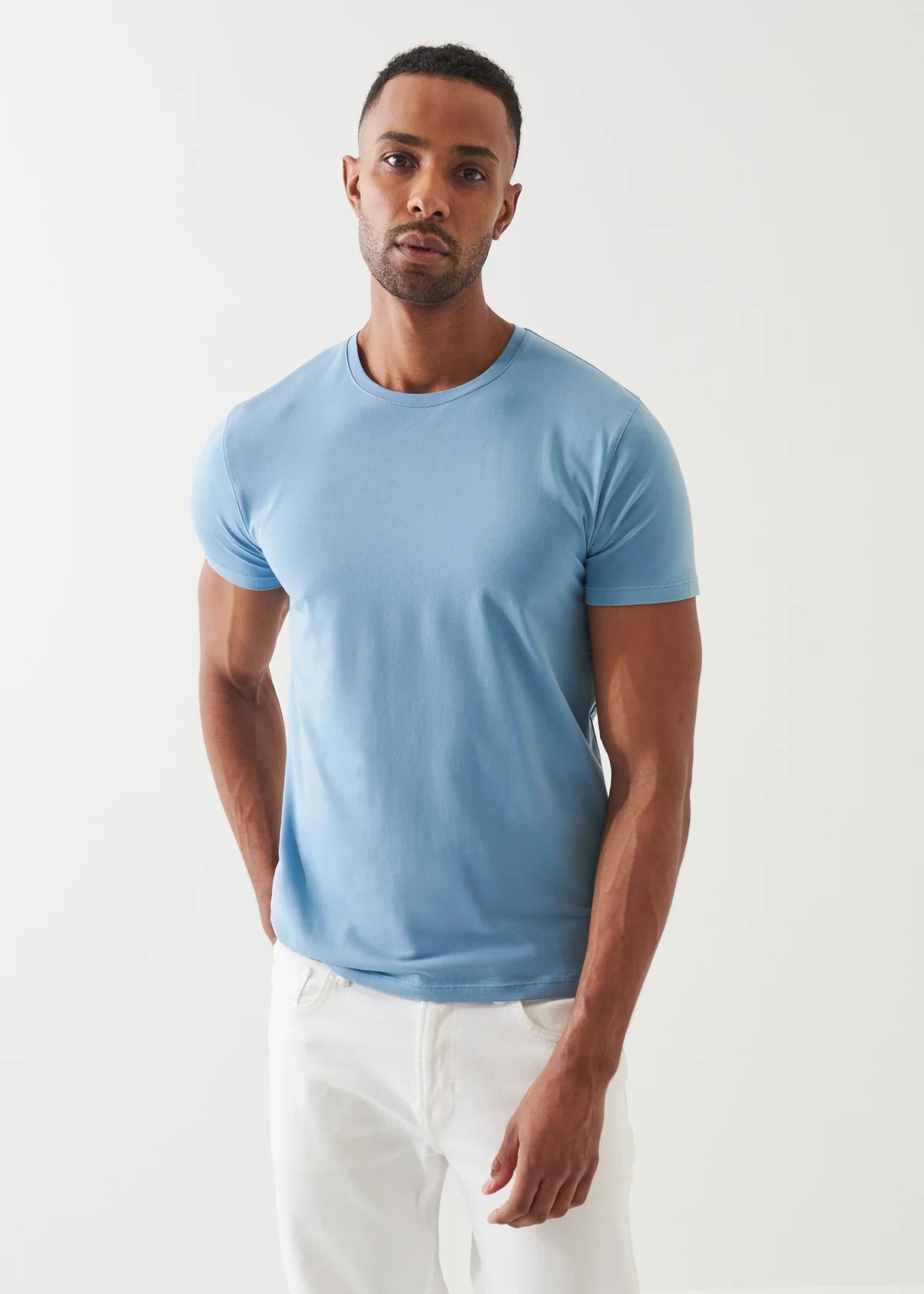 Iconic Pima Cotton Crew Neck in Country Blue