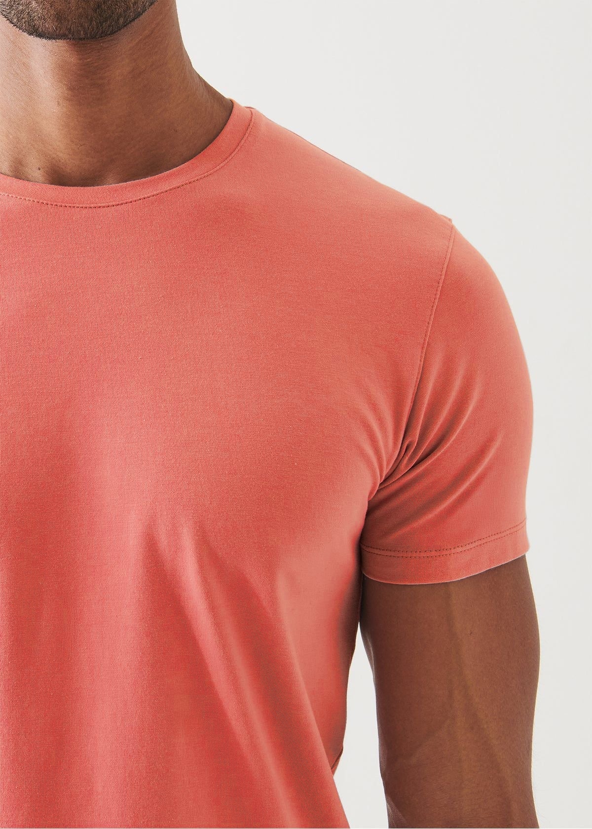 Iconic Pima Cotton Crew Neck in Salmon Pink