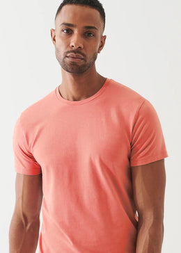 Iconic Pima Cotton Crew Neck in Salmon Pink