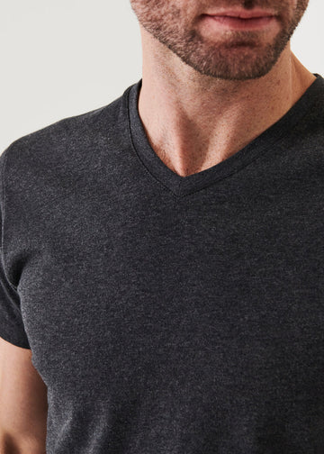Iconic Pima Cotton V-Neck in Charcoal