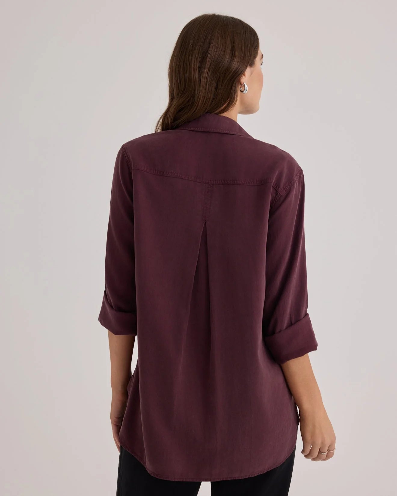 Button Down Shirt in Pinot Noir