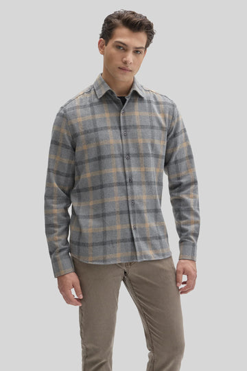 Liam Flannel Woven Shirt in Griffin Grey