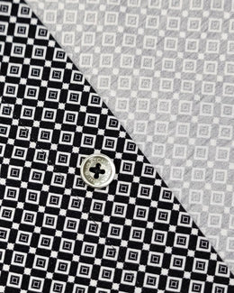 Bugatchi OoohCotton Casual Shirt in Black Diamond Mosaic