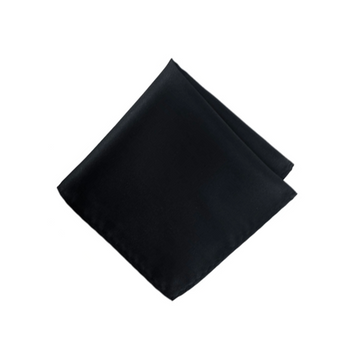 Satin Solid Pre-Tied Pocket Square in Black