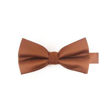 Satin Solid Pre-Tied Bowtie in Bronze