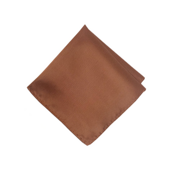 Satin Solid Pre-Tied Pocket Square in Bronze