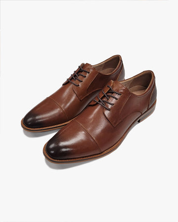 Cap Toe Dress Shoe in Brown