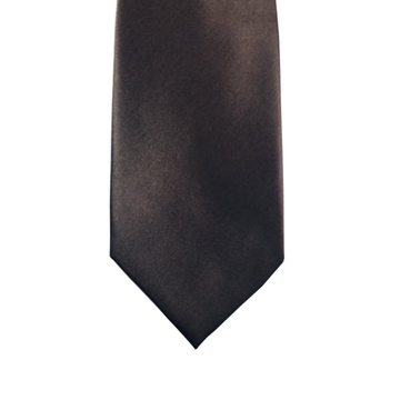 Satin Solid Tie in Brown