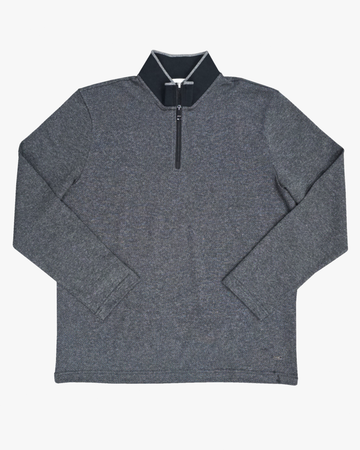 Two Tone 1/4 Zip Pullover in Black