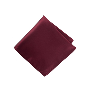 Satin Solid Pre-Tied Pocket Square in Burgundy