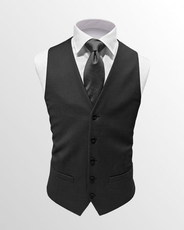 Formal Wool Vest in Black