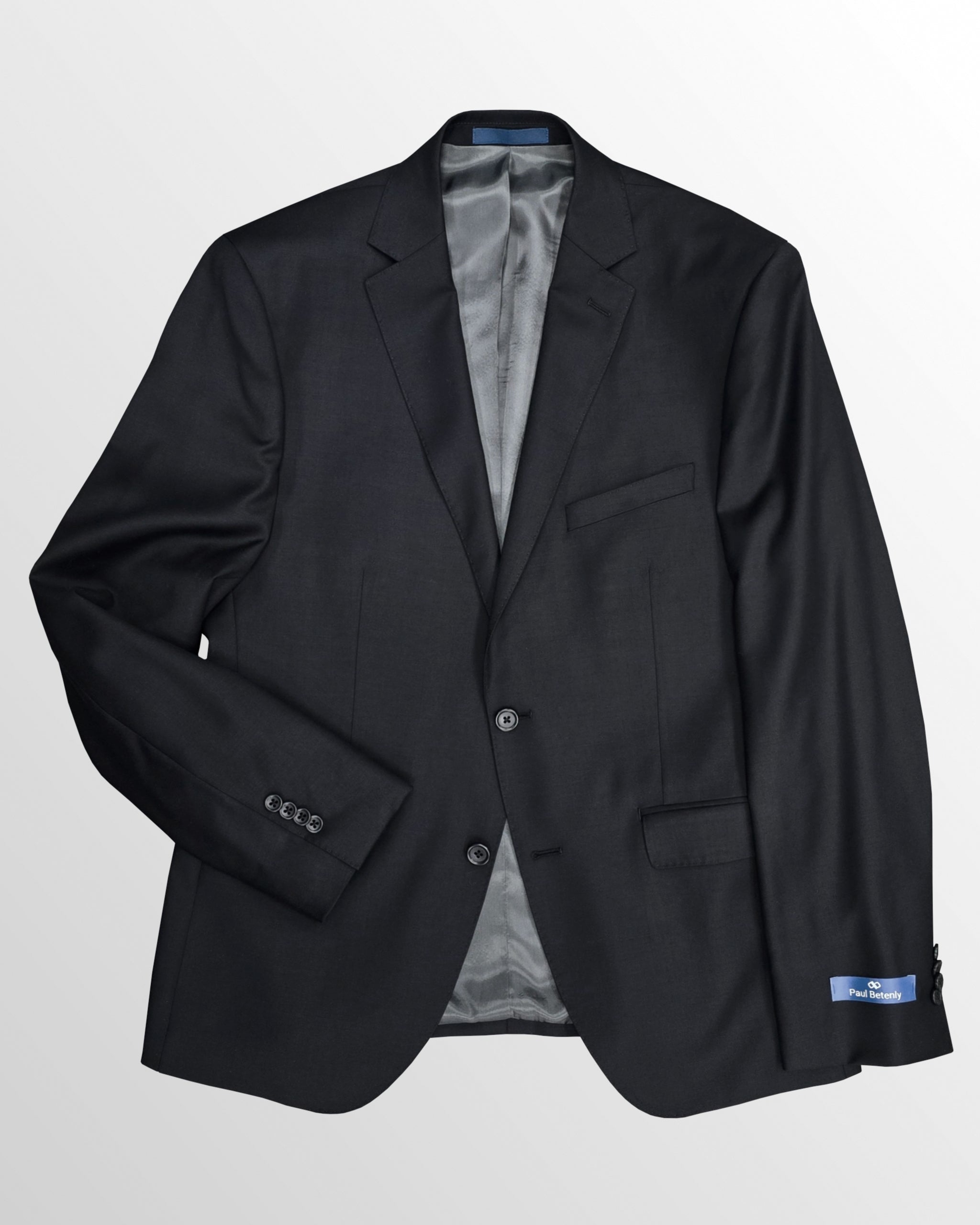 Super 120's Wool Suit in Black