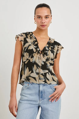 Carmine Top in Charcoal Lilly