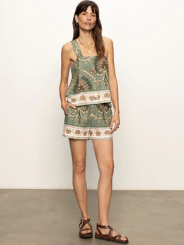 Button Back Cami in Messo Sage