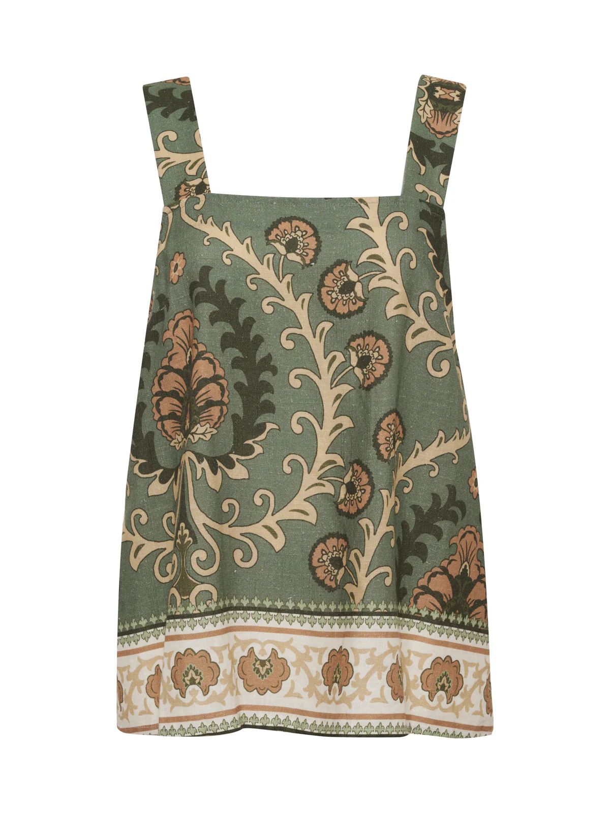 Button Back Cami in Messo Sage