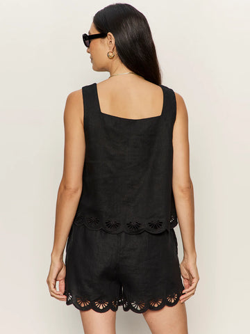 Almost There Linen Top in Black