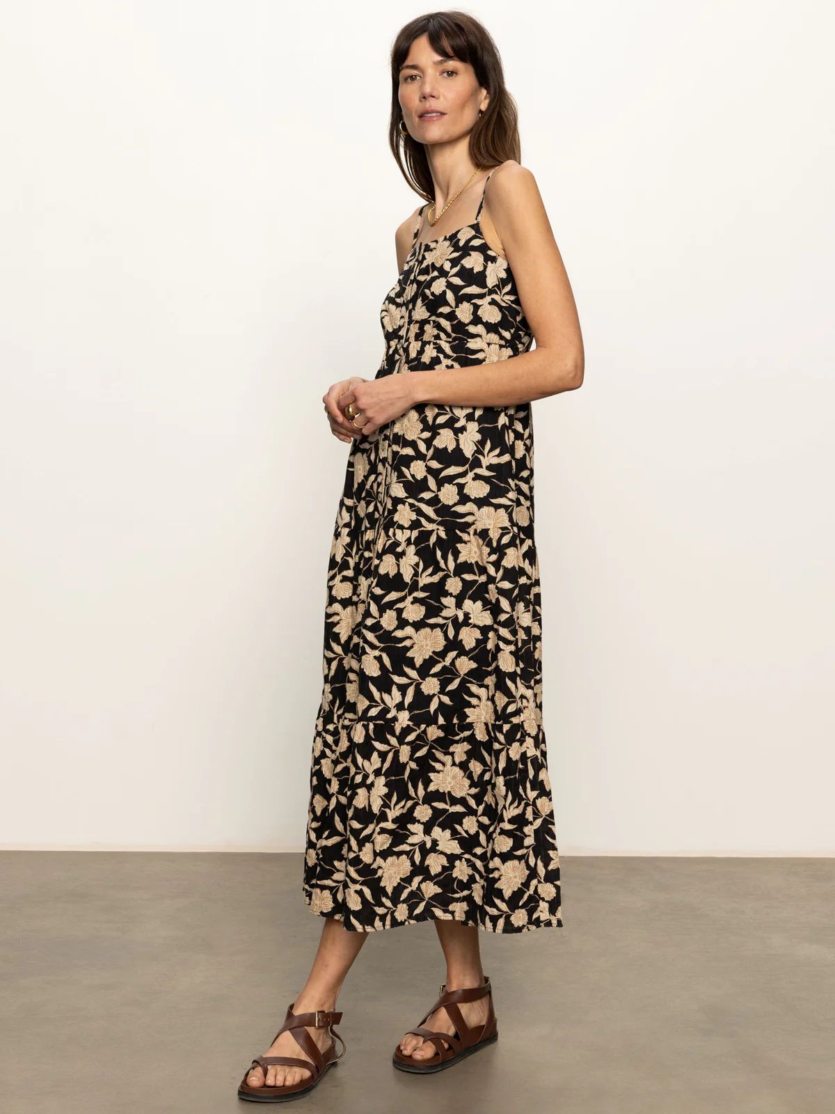 Tiered Picot Dress in Bandana Print