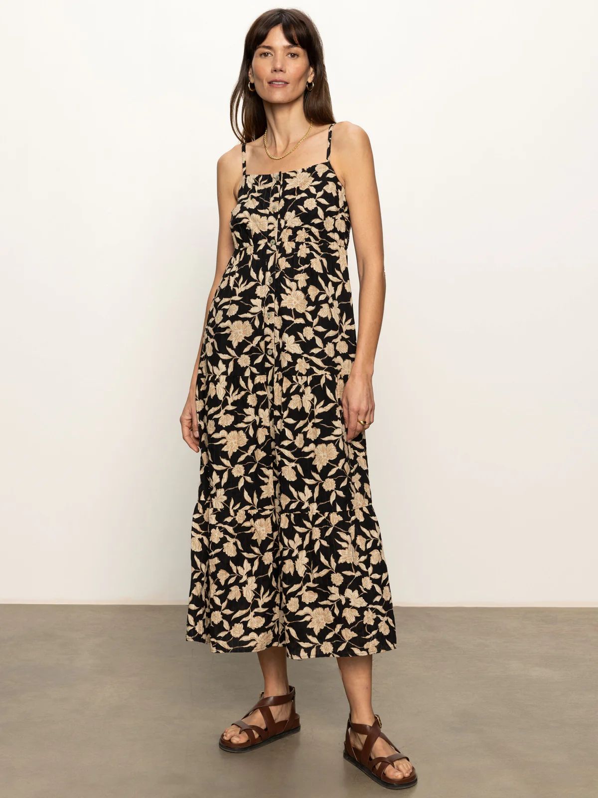 Tiered Picot Dress in Bandana Print