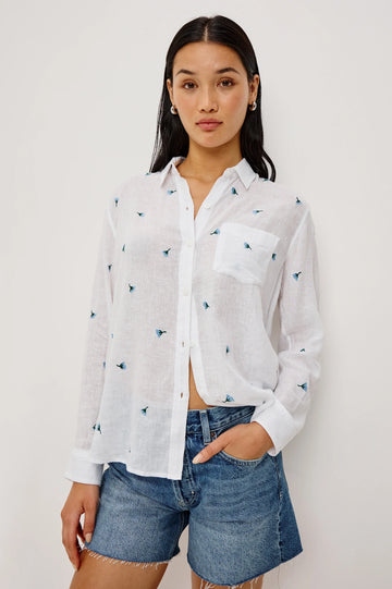 Charli Shirt in Bluebell Carnations