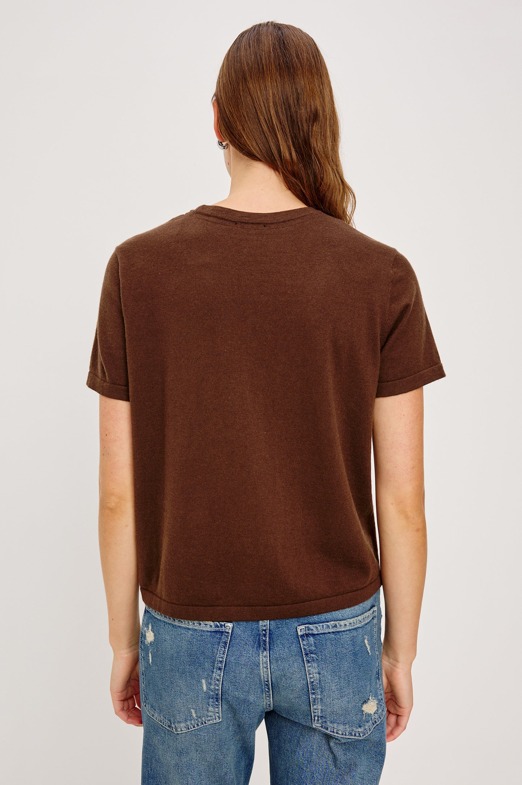 Cotton Cashmere T-Shirt in Espresso